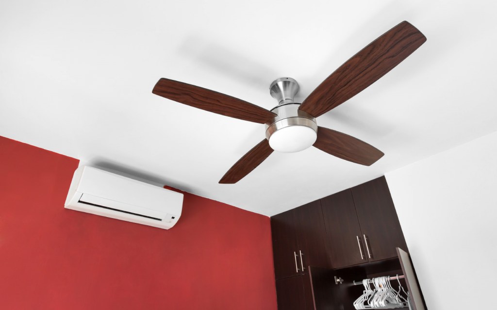 Electric ceiling fan with four blades