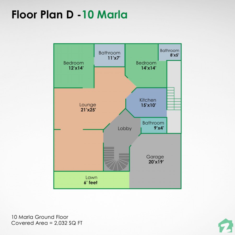 This 10 marla plan is ideal for creating rental portions