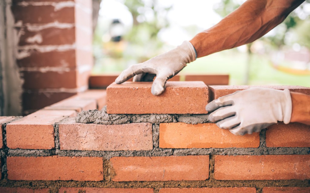 bricks at a construction site 