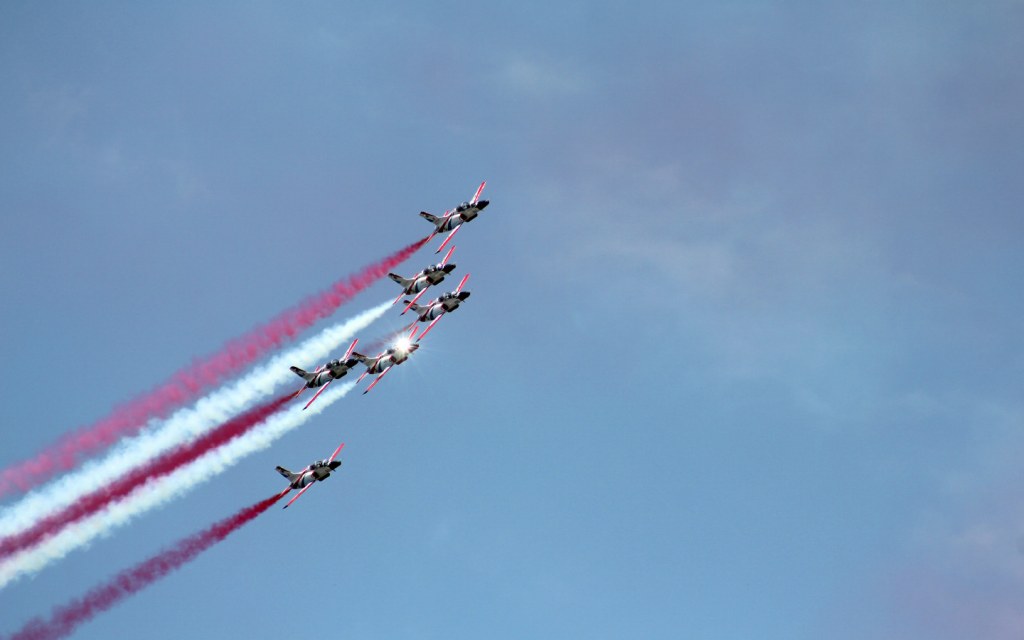 Air shows and parades are held to celebrate Defence Day