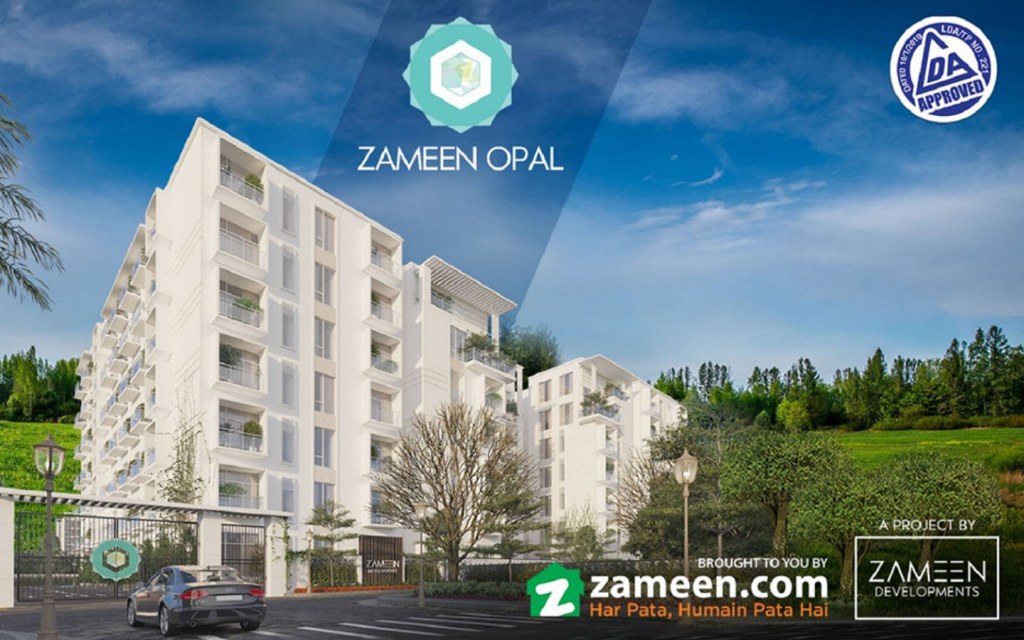 Render image of Zameen Opal building during daytime