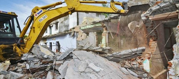 Demolished illegal buildings